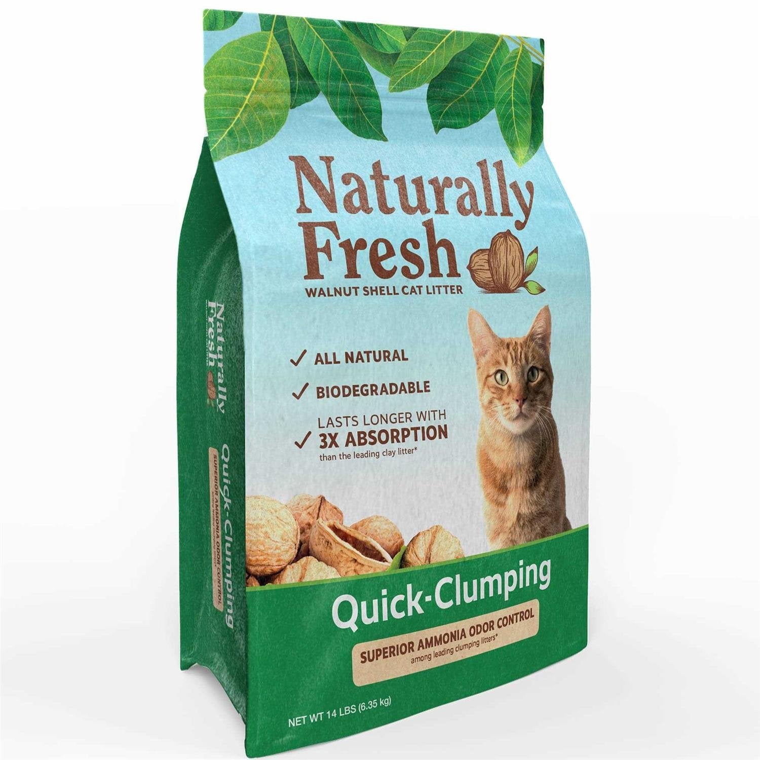 Naturally Fresh Quick Clumping Walnut Cat Litter | Clay-Free | 14lb & 26lb