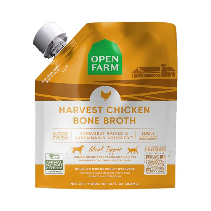 Open Farm Dog/Cat Chicken Bone Broth 12oz