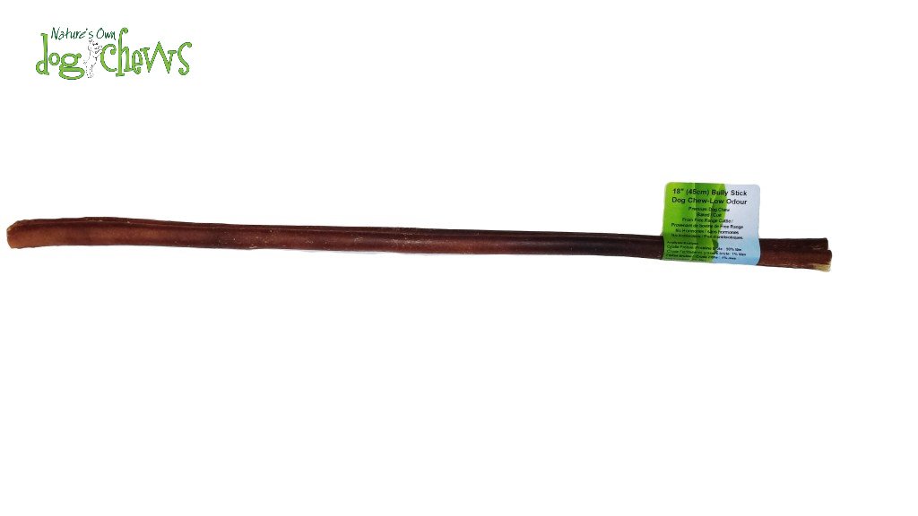 Nature's Own Odour-Free Bully Stick | 18 inch | Grass-Fed | Extra Long Dog Chew
