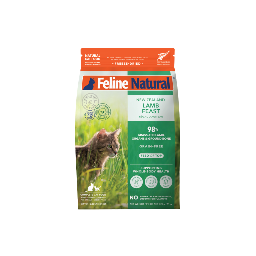 Feline Natural Lamb Feast Freeze-Dried Cat Food | Grass-Fed NZ Lamb, Grain-Free, 11oz