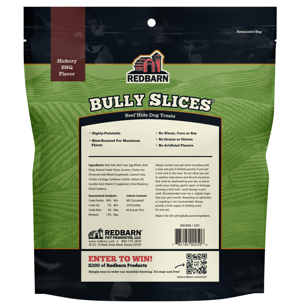 RedBarn Bully Slices BBQ 9 oz – Smoky Dog Chew Treats