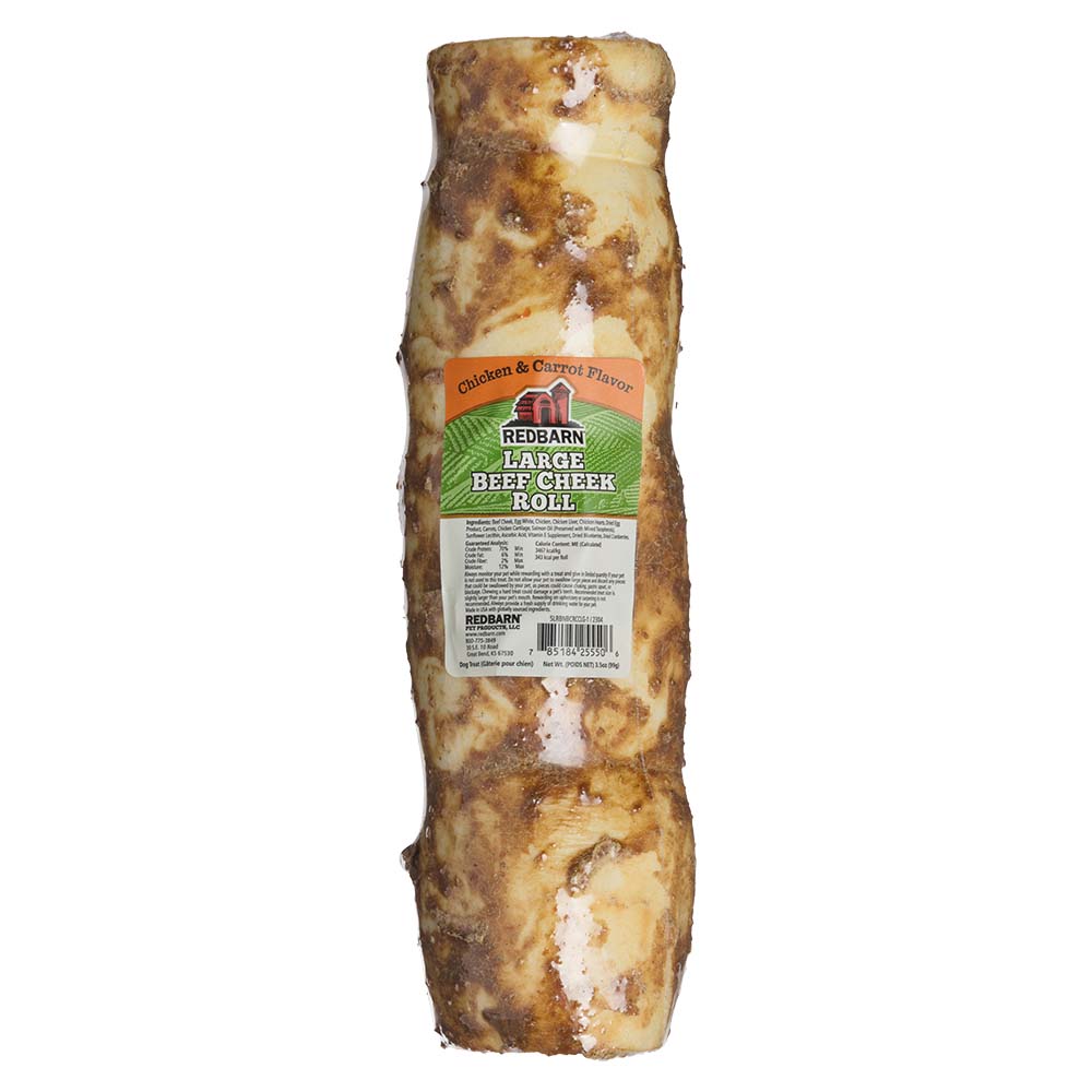 RedBarn Glazed Beef Cheek Roll Chicken & Carrot Large – Dog Chew
