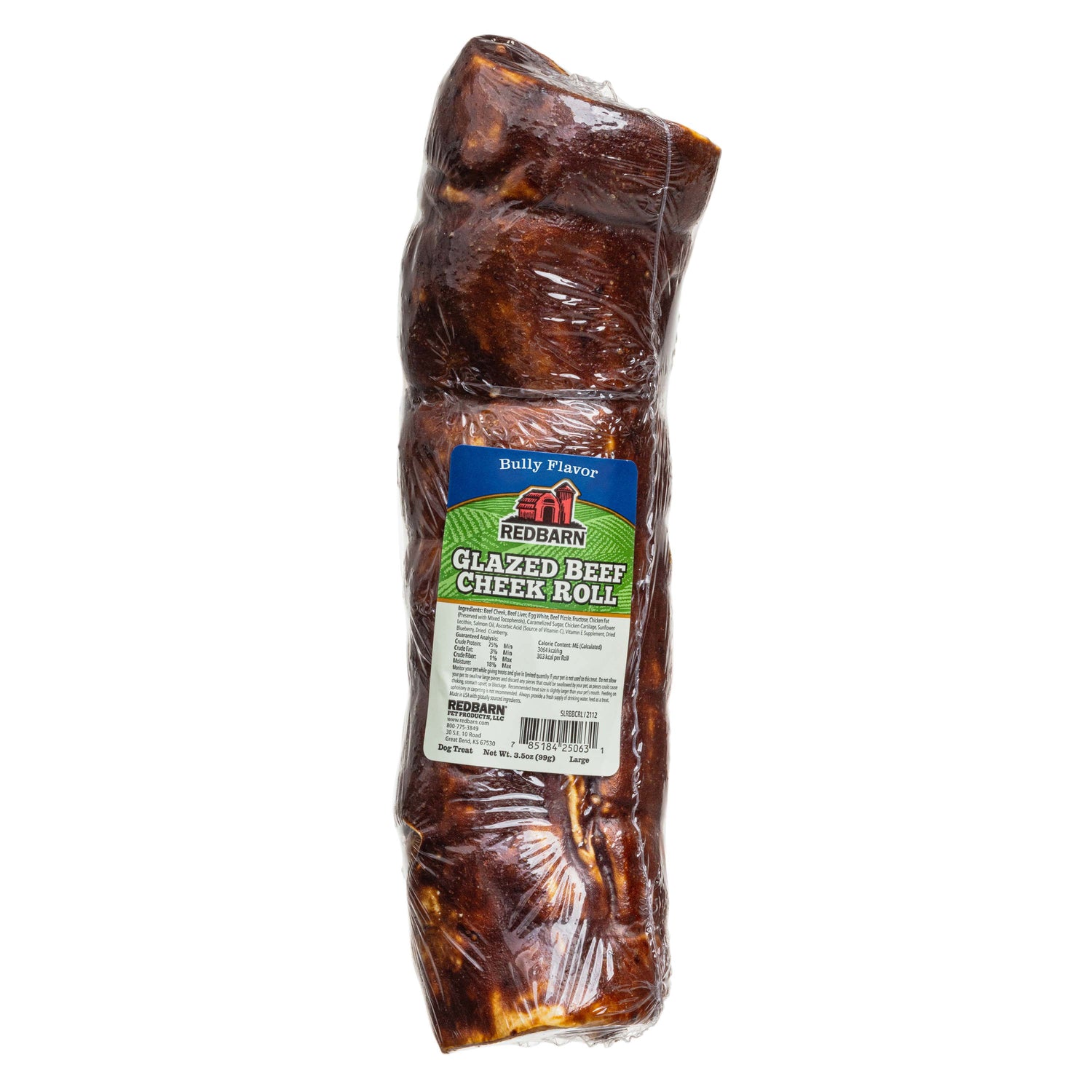 RedBarn Glazed Beef Cheek Roll Bully Flavour Large – Natural Dog Chew