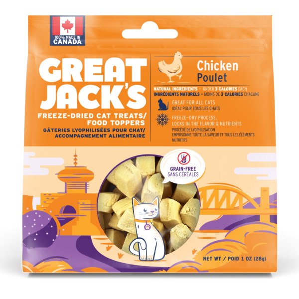 Great Jack's Freeze-Dried Chicken Cat Treats | Single Ingredient, Made in Canada