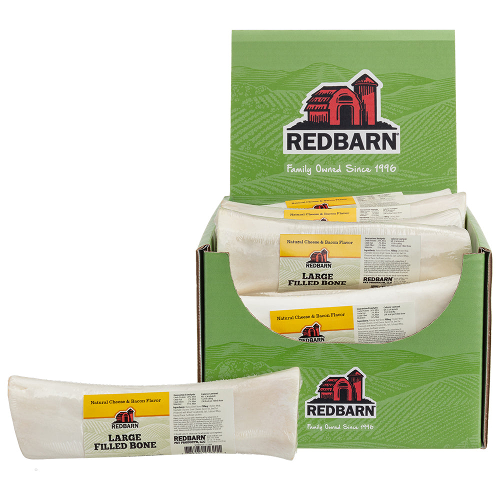 RedBarn Natural Filled Bone Cheese & Bacon Large – Natural Dog Chew