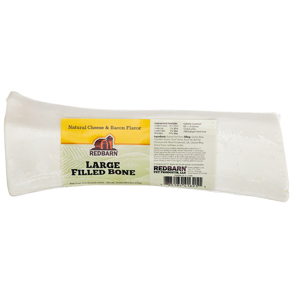 RedBarn Natural Filled Bone Cheese & Bacon Large – Natural Dog Chew
