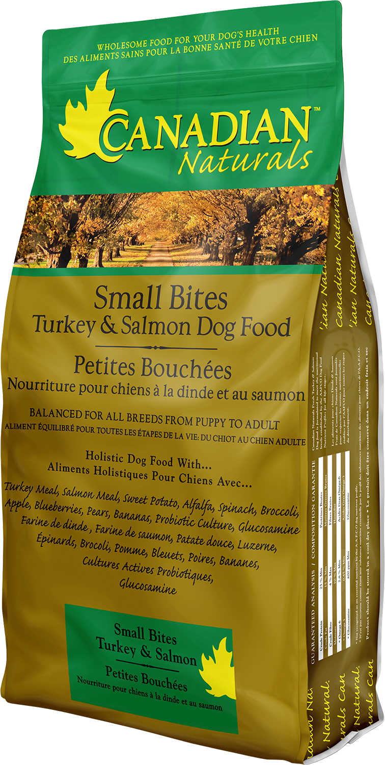 Canadian Naturals Small Bites Turkey & Salmon Dry Dog Food | Mini Kibble, Made in BC