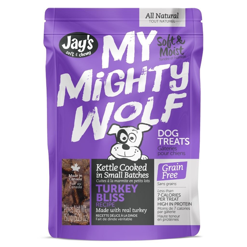 Jay's My Mighty Wolf Turkey Bliss Dog Treats | Small Batch Canadian | Grain-Free | 150g