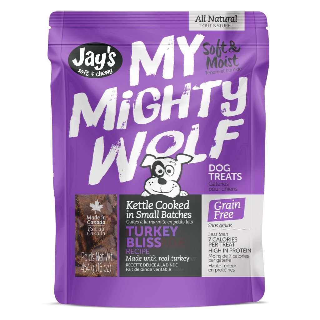 Jay's My Mighty Wolf Turkey Bliss Dog Treats | Small Batch Canadian | Grain-Free | 454g