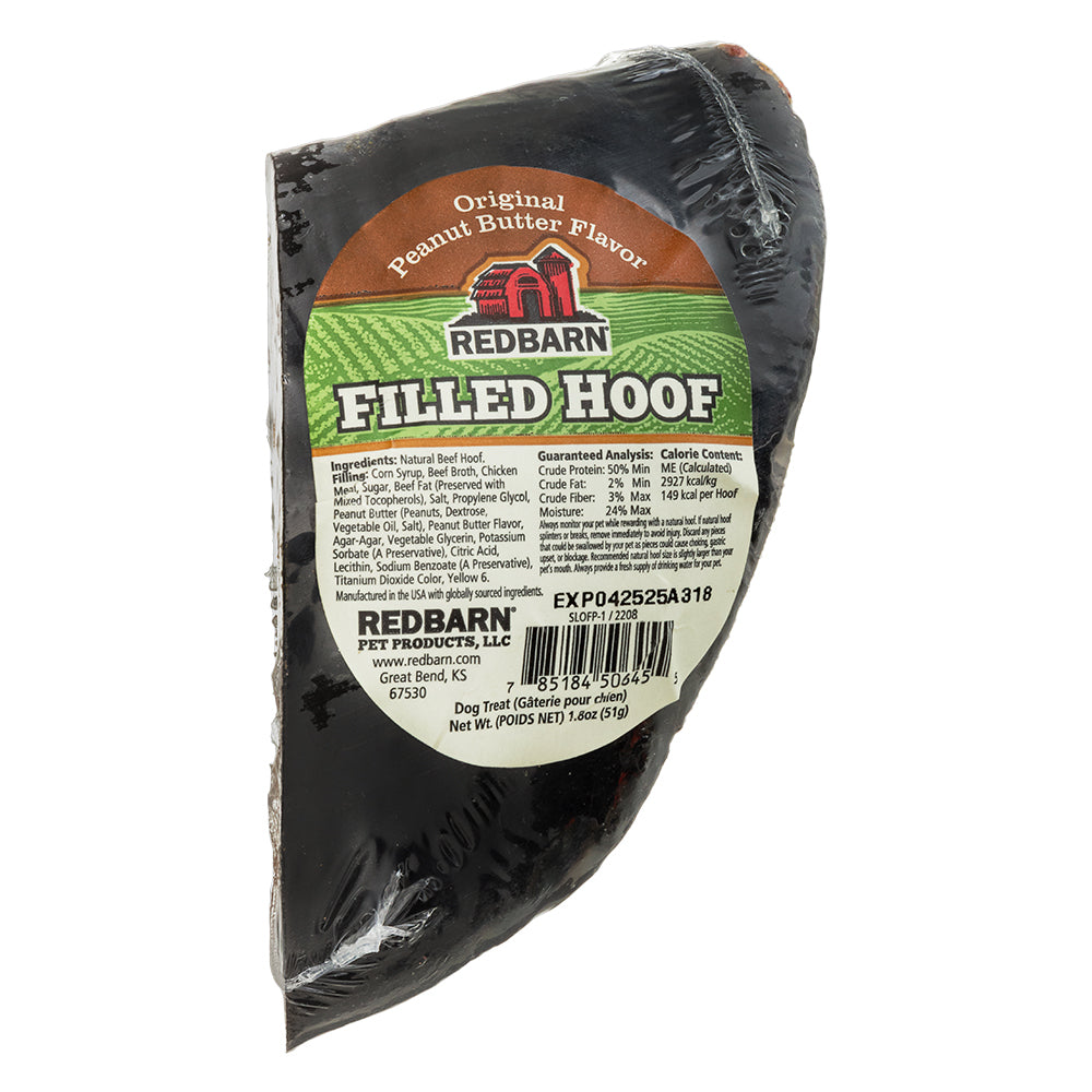 RedBarn Filled Hoof Peanut Butter – Natural Dog Chew Treat