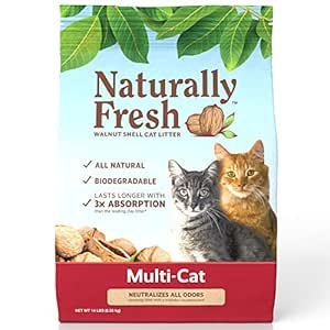 Naturally Fresh Multi-Cat Clumping Litter | Unscented Walnut | 14lb & 26lb