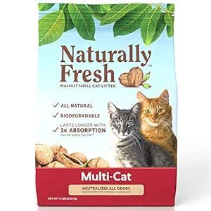 Naturally Fresh Multi-Cat Clumping Litter | Unscented Walnut | 14lb & 26lb