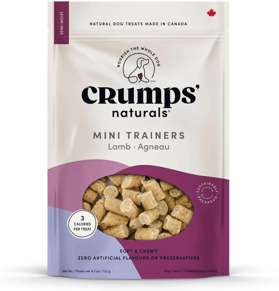 Crumps' Naturals Semi-Moist Lamb Mini Trainers | Soft Dog Training Treats, Made in Canada