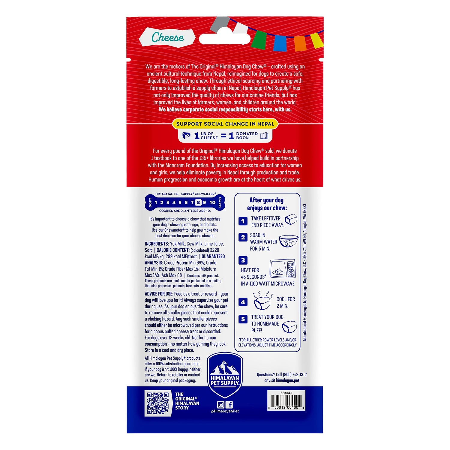 Himalayan Pet Supply Cheese Flavoured Dog Chew - Large