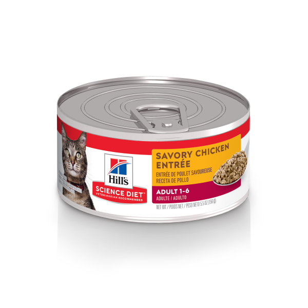 Hill's Science Diet Adult Savory Chicken Entrée Wet Cat Food | 5.5oz Can