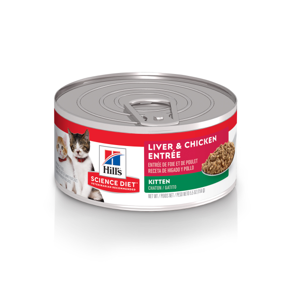 Hill's Science Diet Kitten Liver & Chicken Entrée Wet Cat Food – 5.5oz Can