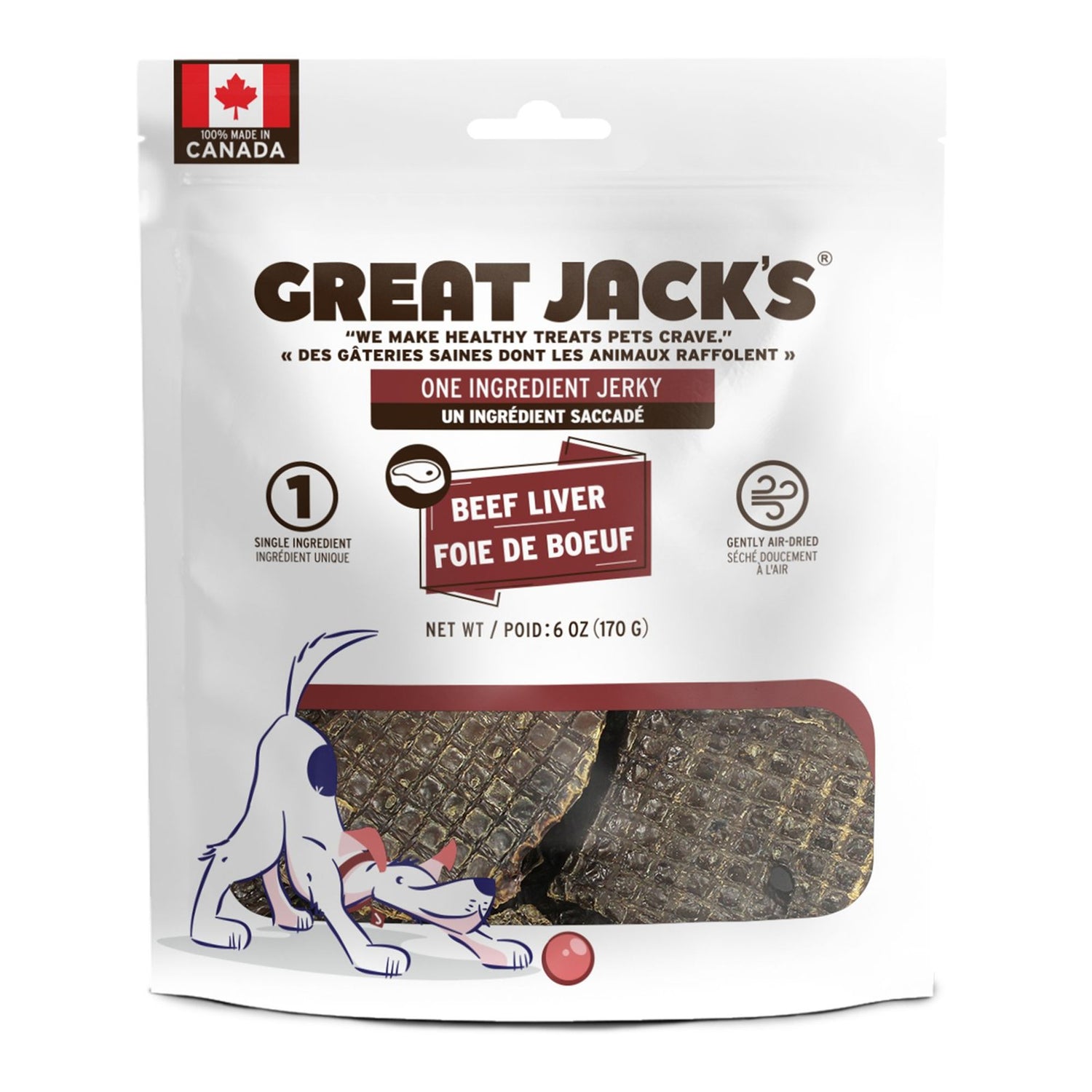 Great Jack's Dog Treats  Beef Liver Jerky 170g