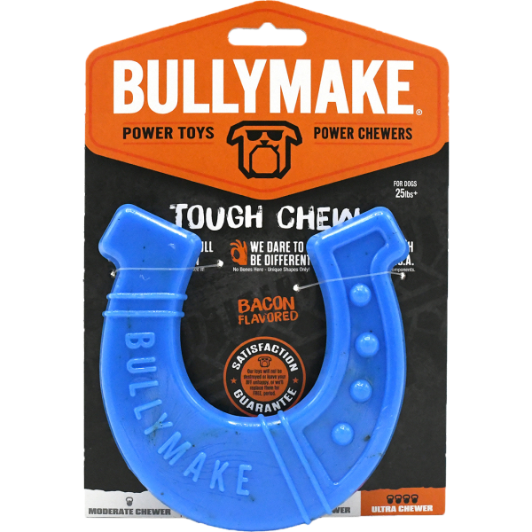 Bullymake Tough Horseshoe Bacon Flavour Dog Chew Toy