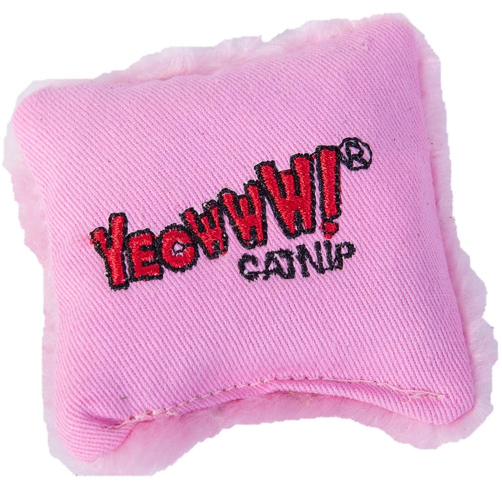 Yeowww! Catnip Pillow Refill Cat Toy | 100% Organic Catnip, Pink