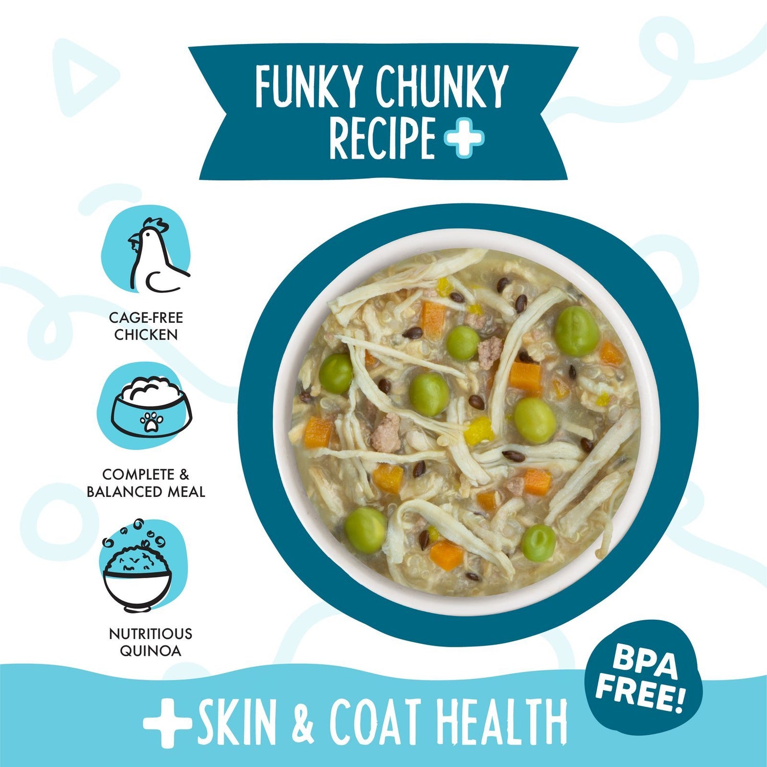 Weruva Funky Chunky Wet Dog Food | 3.5oz Chicken & Veggies with Skin & Coat Support