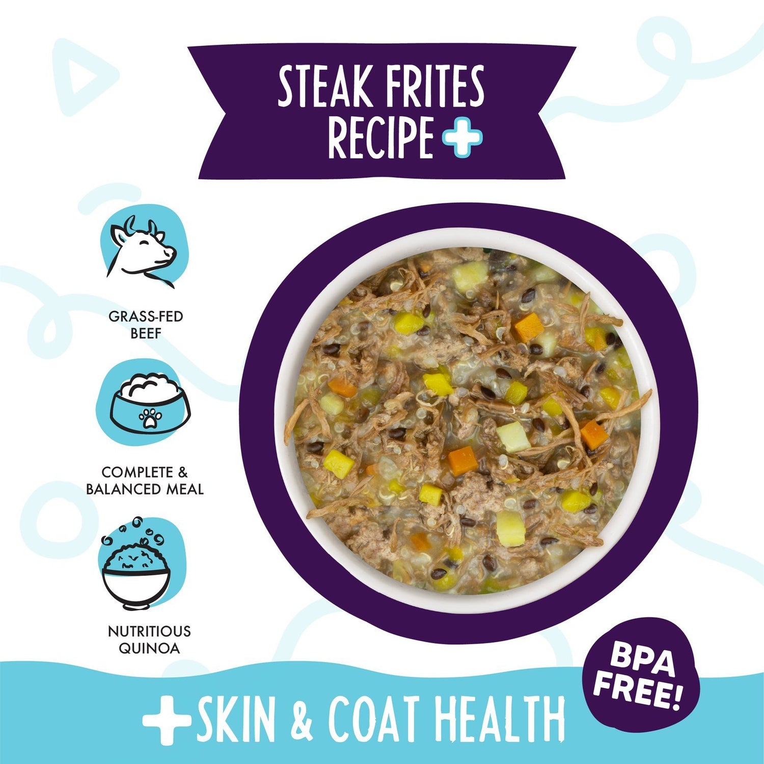 Weruva Steak Frites Wet Dog Food | 3.5oz Grass-Fed Beef with Skin & Coat Support