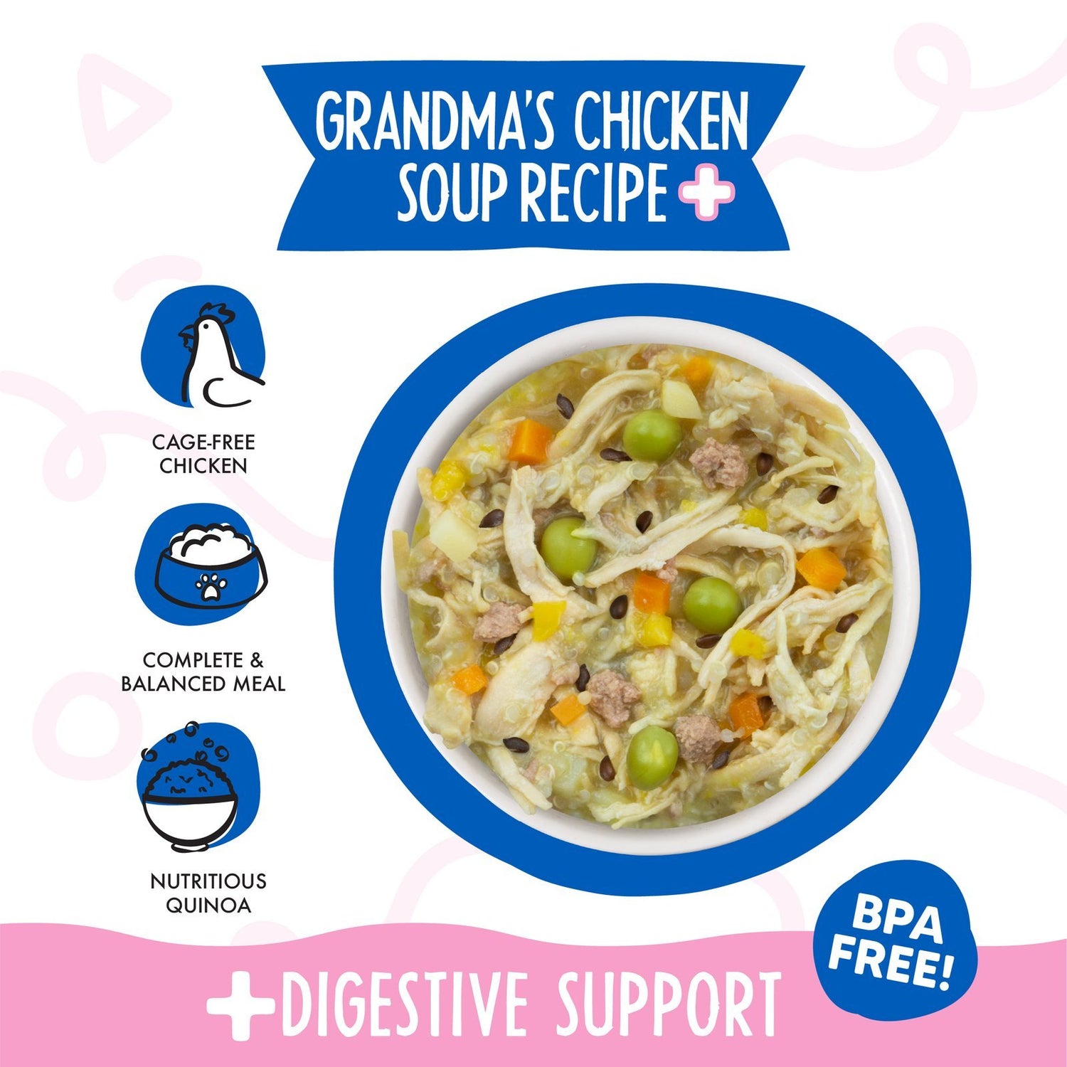 Weruva Grandma's Chicken Soup Wet Dog Food | 3.5oz Chicken & Veggies with Digestive Support