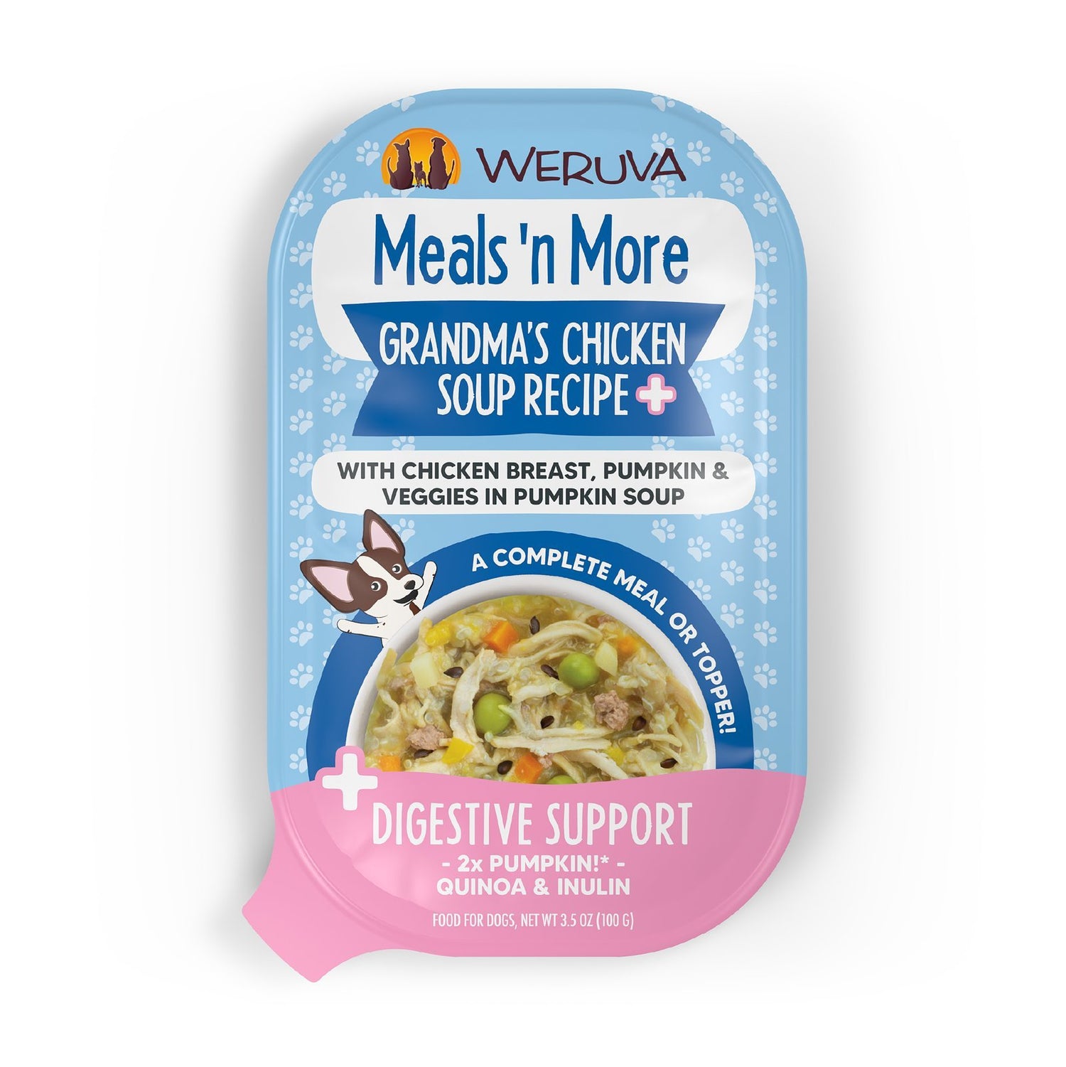 Weruva Grandma's Chicken Soup Wet Dog Food | 3.5oz Chicken & Veggies with Digestive Support