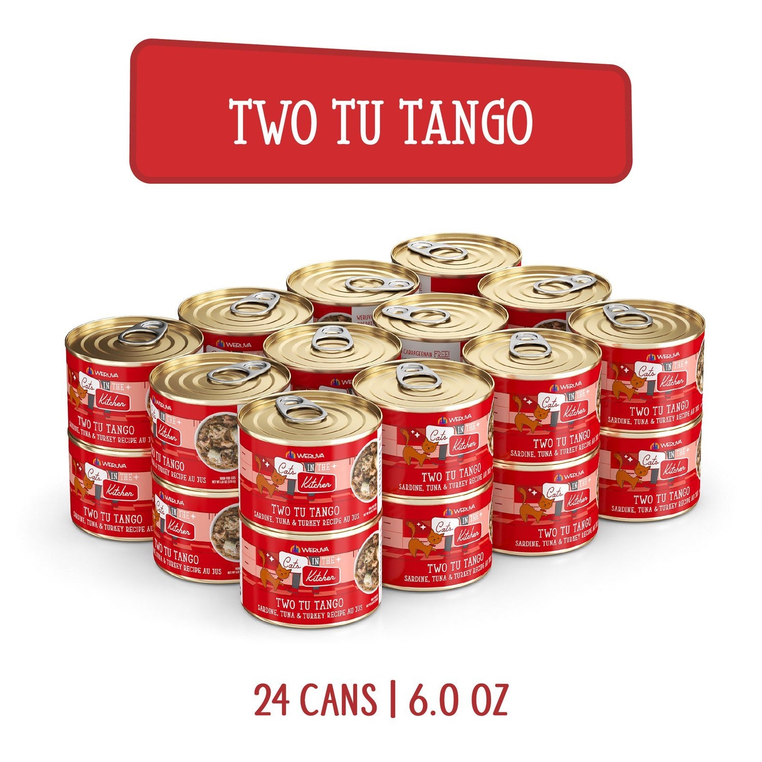 Weruva Cats in the Kitchen Two Tu Tango High-Protein Wet Cat Food | Sardines, Tuna & Turkey in Au Jus