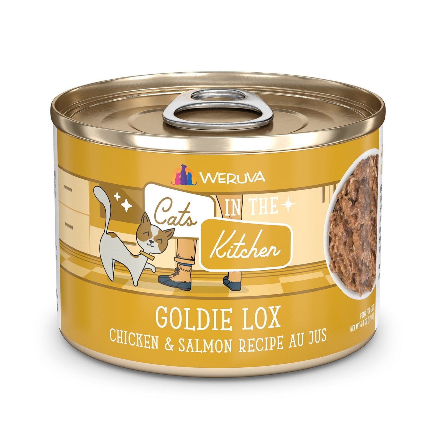 Weruva Cats in the Kitchen Goldie Lox High-Protein Wet Cat Food | Chicken & Salmon in Au Jus