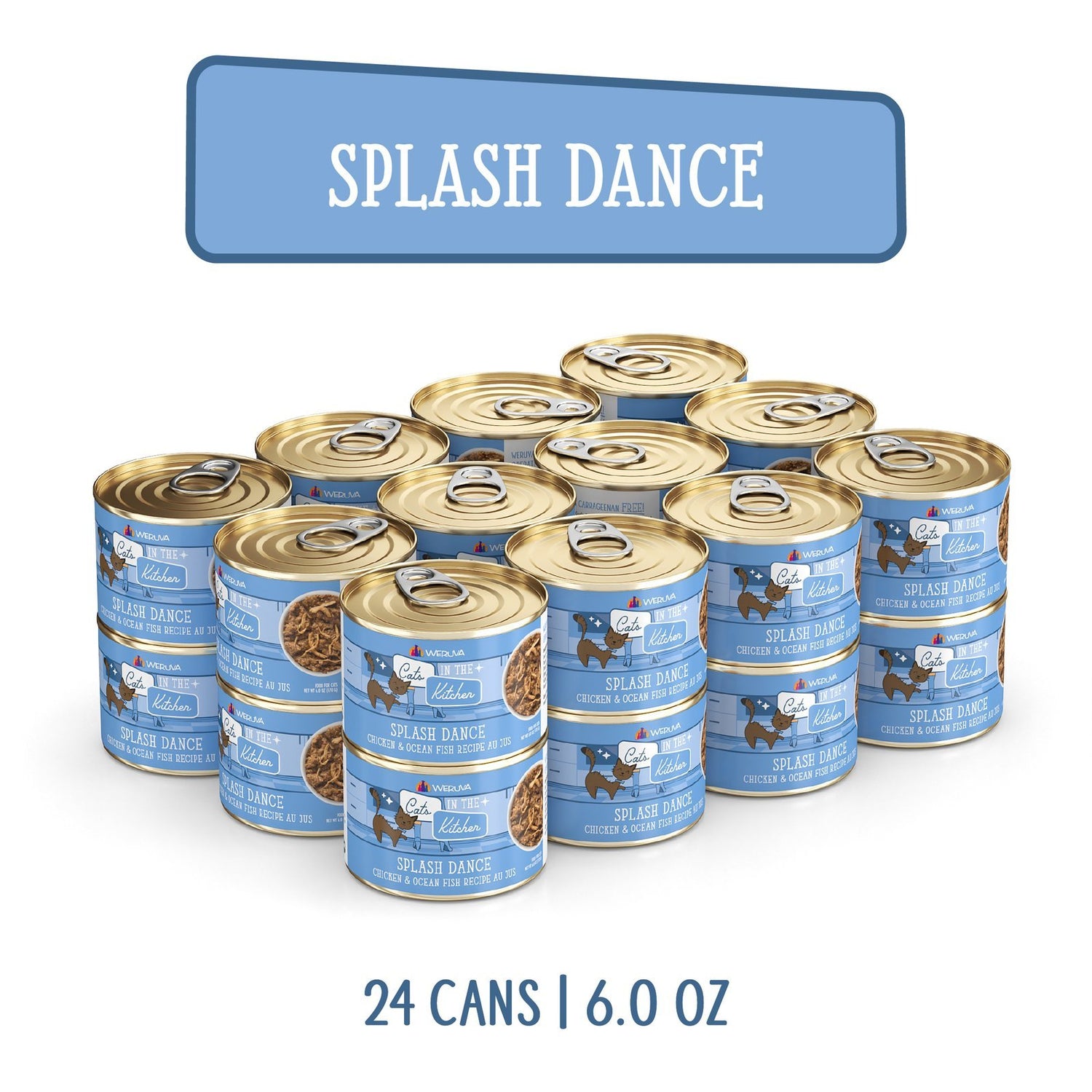 Weruva Cats in the Kitchen Splash Dance High-Protein Wet Cat Food | Chicken & Ocean Fish in Au Jus