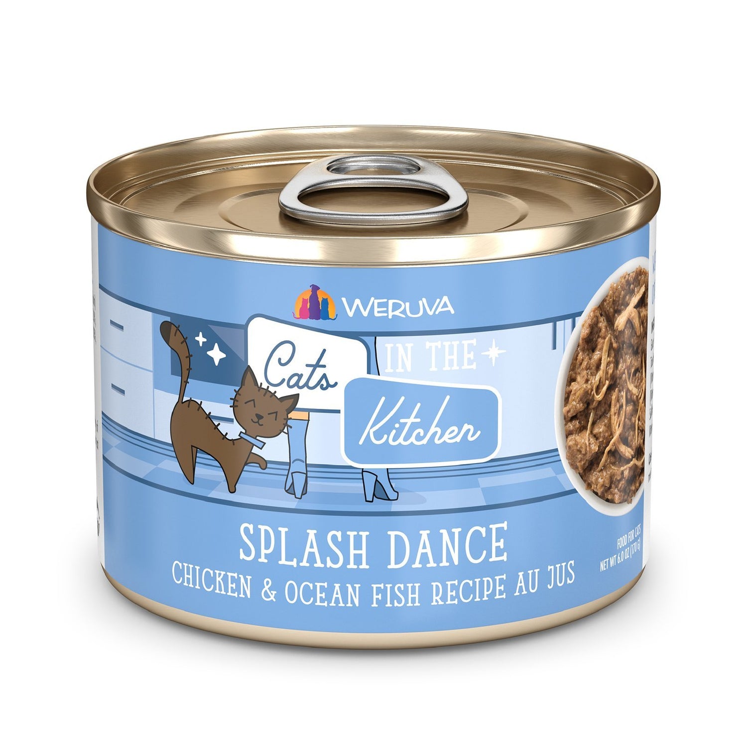 Weruva Cats in the Kitchen Splash Dance High-Protein Wet Cat Food | Chicken & Ocean Fish in Au Jus