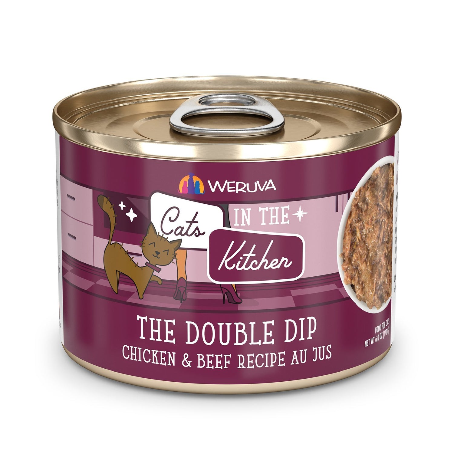 Weruva Cats in the Kitchen The Double Dip High-Protein Wet Cat Food | Chicken & Beef in Au Jus