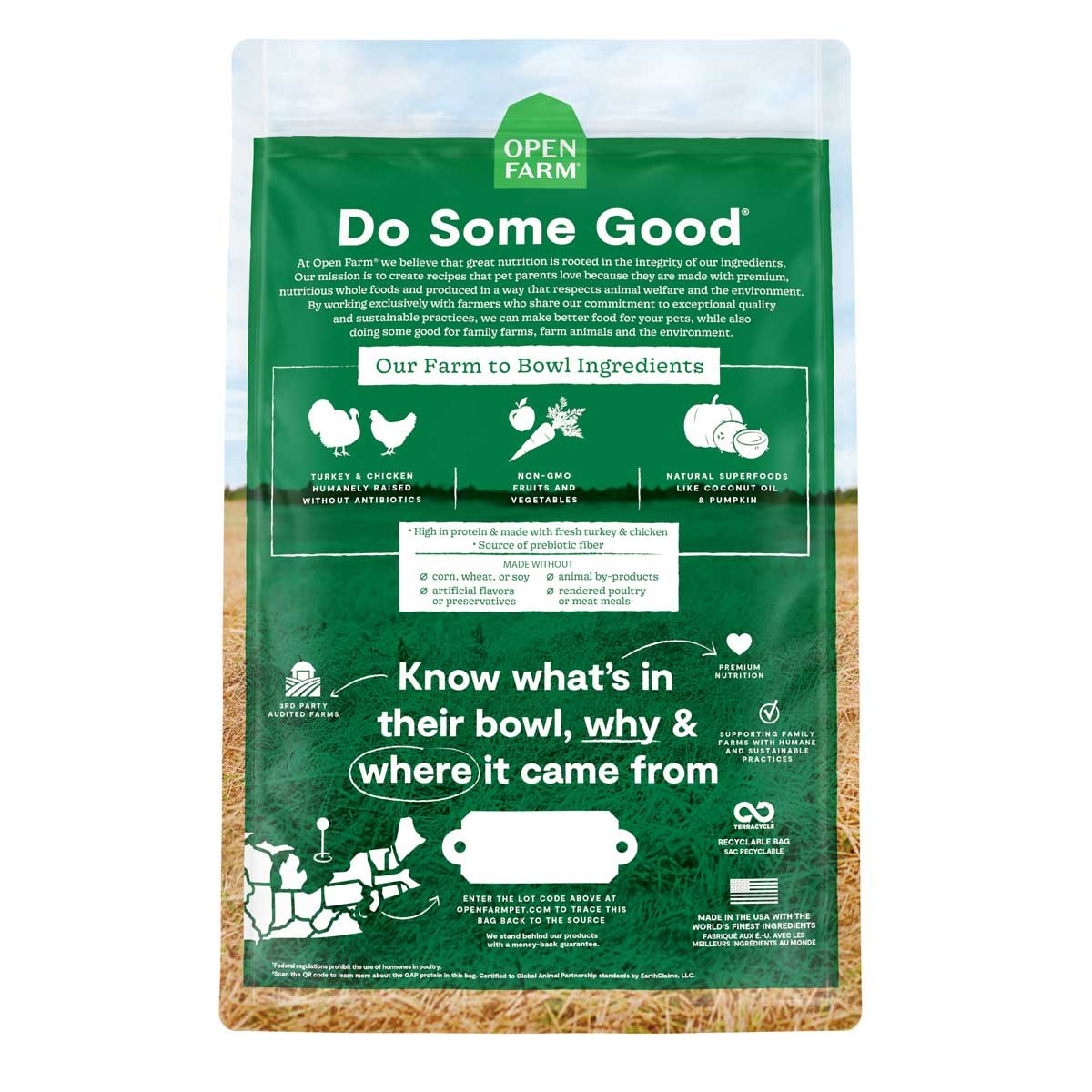 Open Farm Homestead Turkey & Chicken Dry Dog Food | Grain-Free | Humanely Raised | 4lb, 11lb & 22lb
