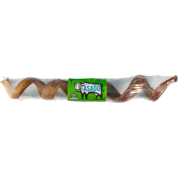 ASADO Bully Spiral Natural Dog Chew – 12" Beef Pizzle Spiral for Large Breeds & Power Chewers