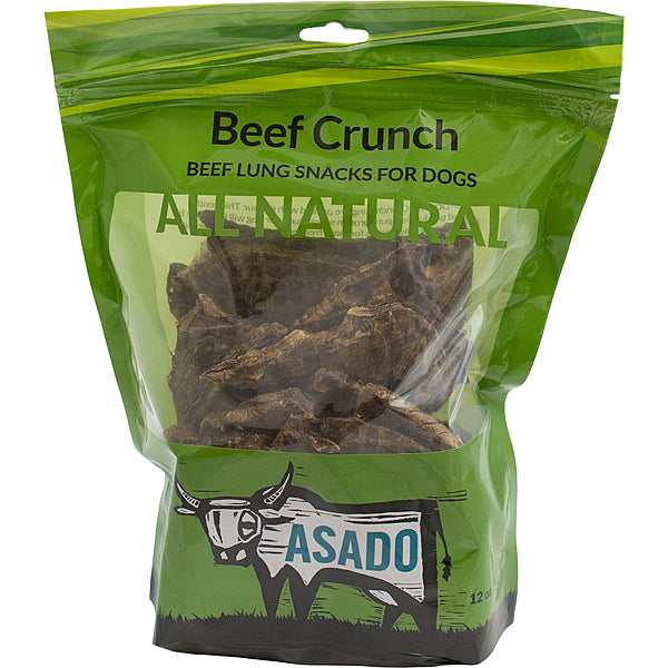 ASADO Beef Crunch Lung Natural Dog Treats – 340g High-Protein Low-Fat Training Treat
