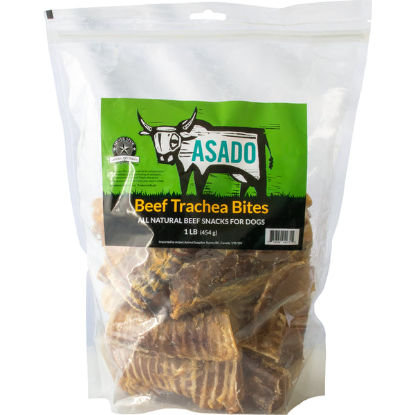 ASADO Beef Trachea Pieces Natural Dog Chew – 1lb Glucosamine & Chondroitin Chew
