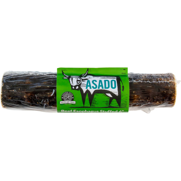 ASADO Beef Esophagus Stuffed Dog Chew – 6" Natural Single-Ingredient Chew for Dogs