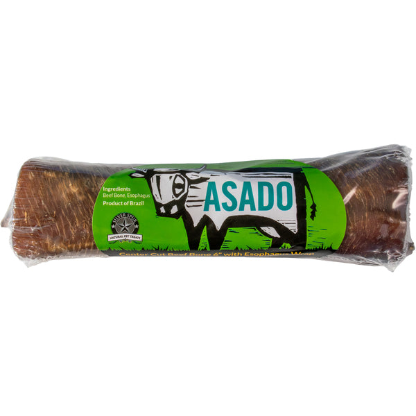 ASADO Beef Center Bone Esophagus Wrapped Dog Chew – 6" Natural Two-in-One Chew for Dogs