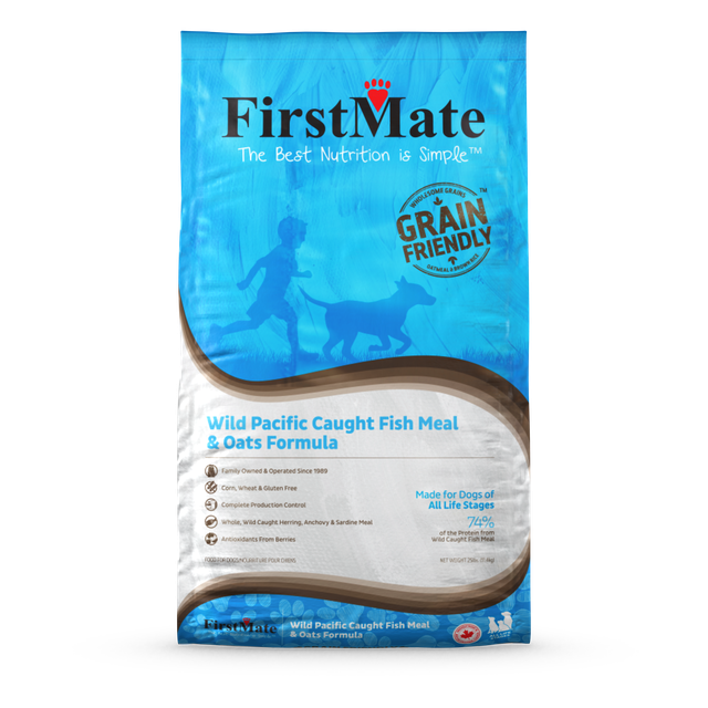 FirstMate Grain Friendly Wild Pacific Fish & Oats Dry Dog Food | Omega-Rich, Made in BC Canada