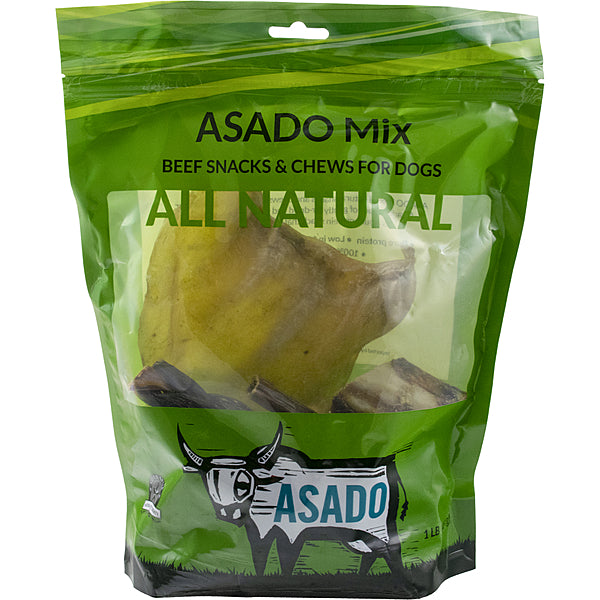 ASADO Mixed Bag Natural Dog Chews Variety Pack – 1lb Assorted Chews & Treats