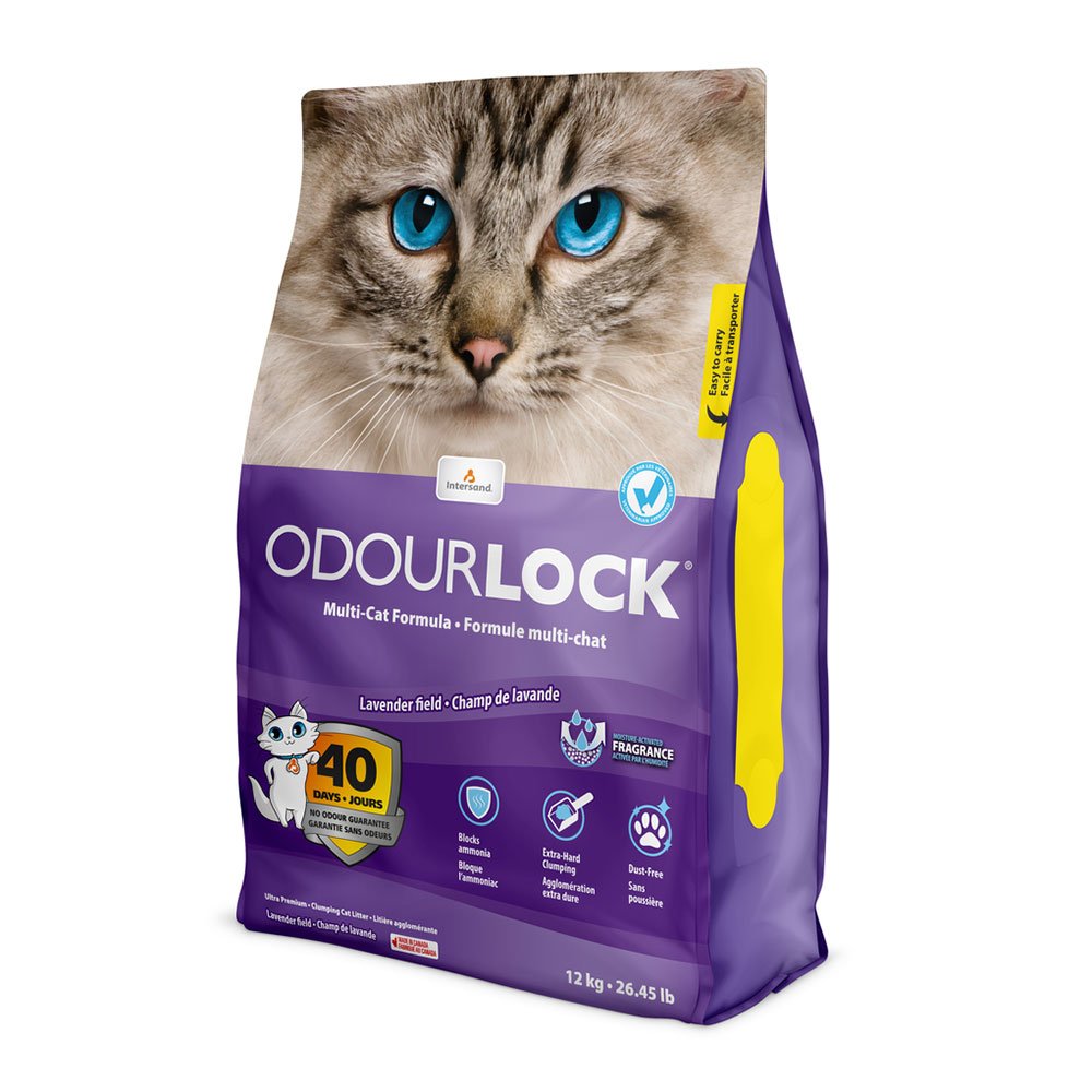 Intersand Odourlock Lavender Field Multi-Cat Clumping Litter | 40+ Day Odour Control