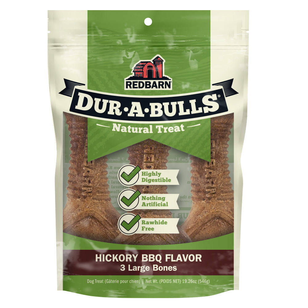 RedBarn Dur-A-Bulls Bone Large 3-Pack – Durable Bully Stick Dog Chews