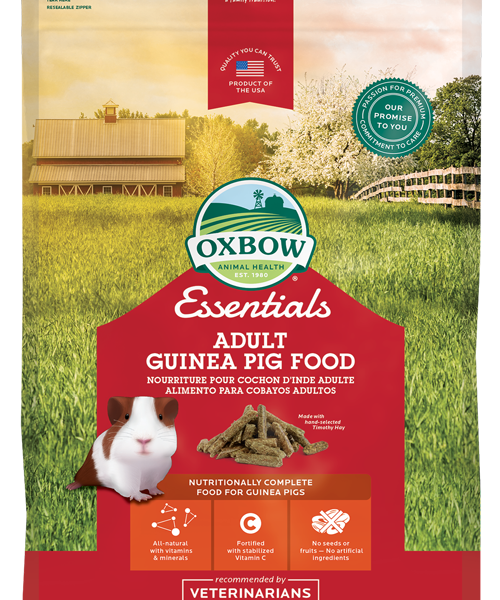 Oxbow Essentials Adult Guinea Pig Food | Timothy Pellets | Vitamin C & Prebiotics | 5lb & 10lb