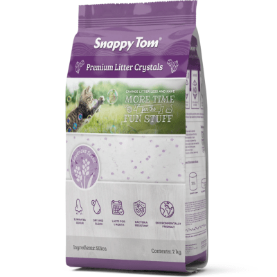 Snappy Tom Crystal Cat Litter | Lavender Scent 8.8lb Silica Gel Litter