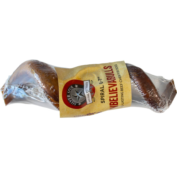 UNBELIEVABULLS Spiral Bully Stick Dog Chew | 6-7 Inch Natural Beef Pizzle