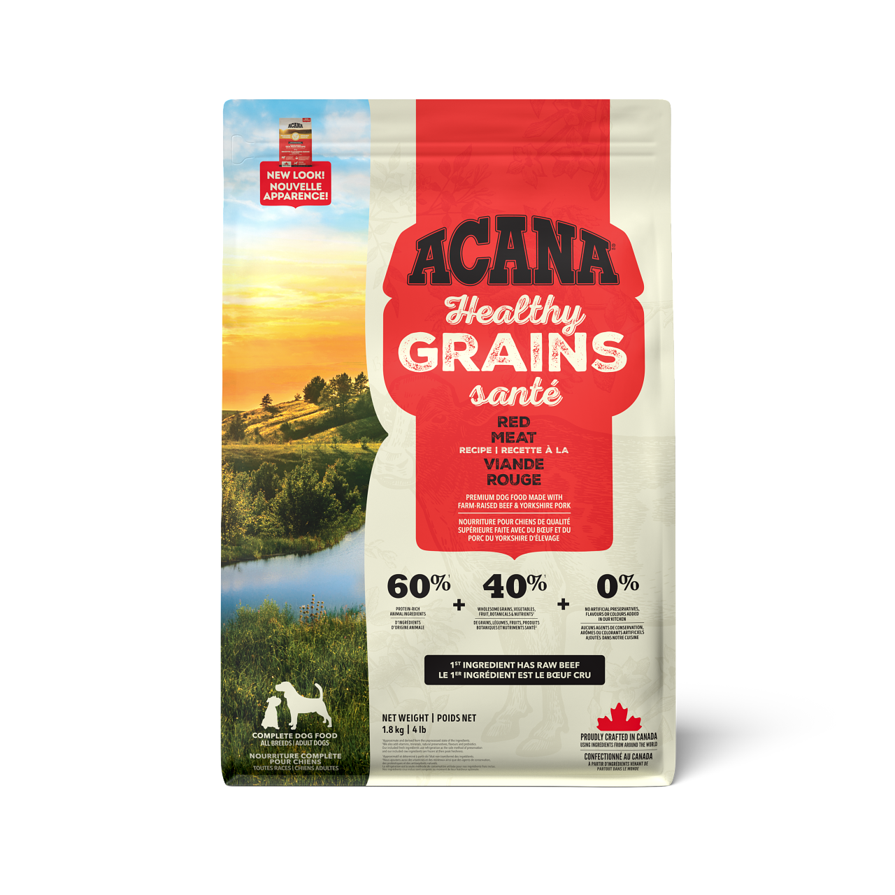 ACANA Healthy Grains Ranch-Raised Red Meat Dry Dog Food – Beef, Pork & Gluten-Free Grains | Made in Canada