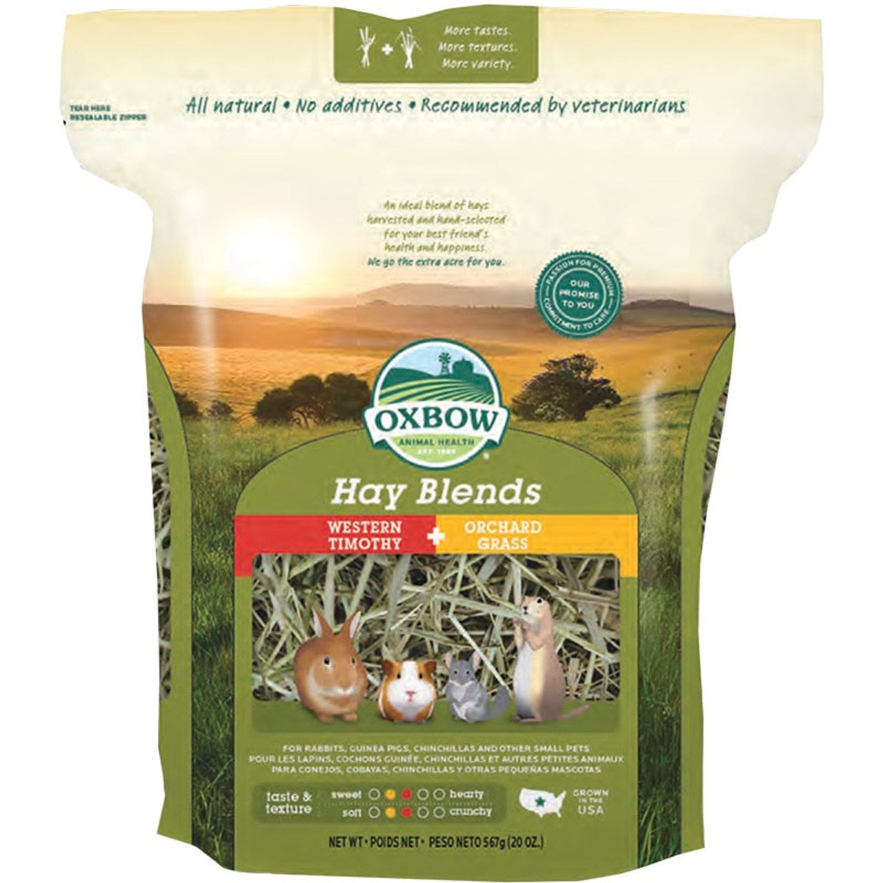 Oxbow Hay Blends Western Timothy & Orchard Grass | For Rabbits, Guinea Pigs & Chinchillas | 40oz & 90oz
