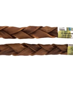 Nature's Own Braided Bully Chomp Odour-Free | 12 inch | Beef Cheek | Dog Chew