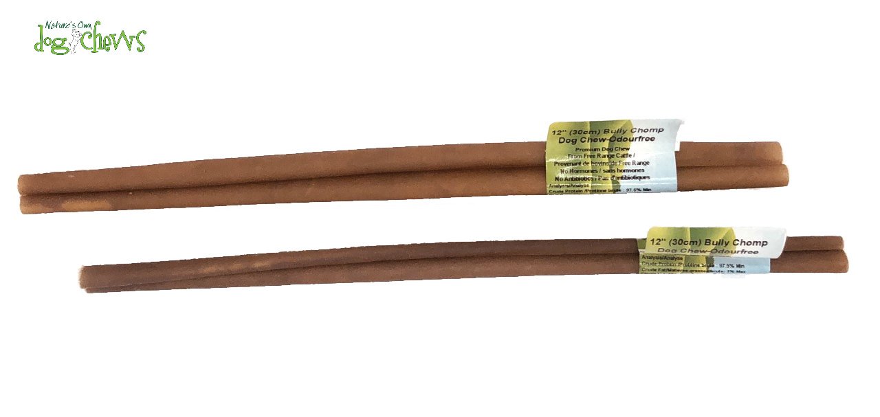 Nature's Own Bully Chomp Beef Cheek Dog Chew | 12 inch | Bully Stick Alternative