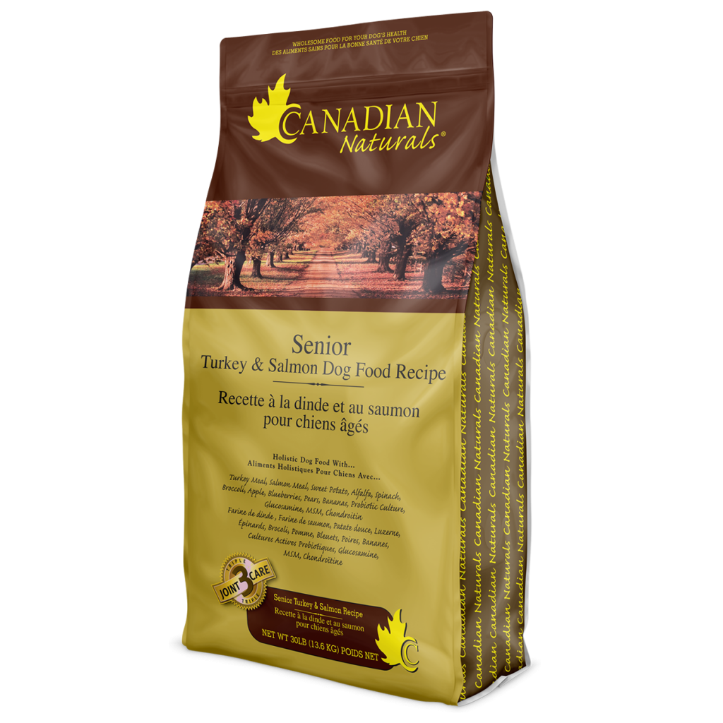 Canadian Naturals Senior Turkey & Salmon Dry Dog Food | Triple Joint Care, Made in BC